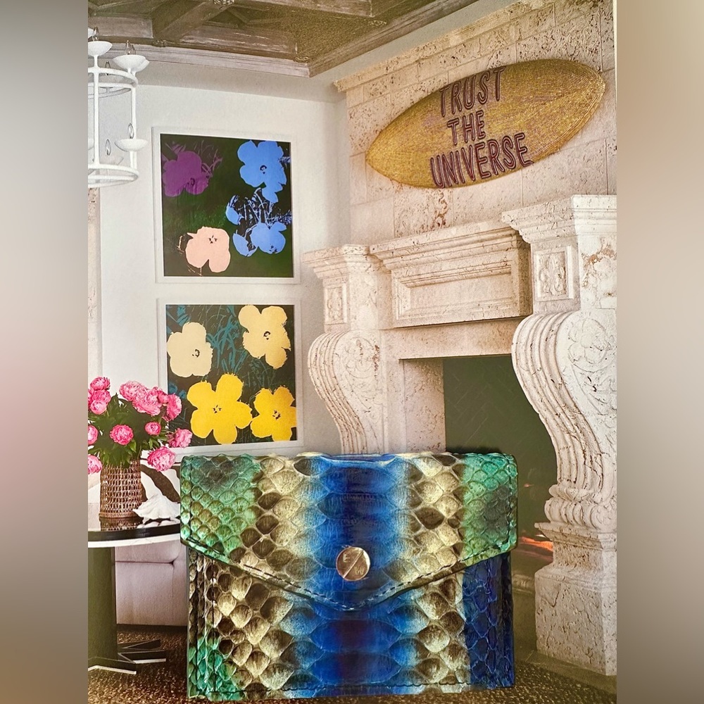 Elizabeth Weinstock mini Python wallet💙🩶🤍